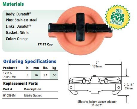 Tapon naranja de recuperacion de vapores 1711T-7085-EVR e 3"