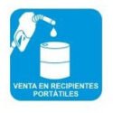 Señalamiento vitrocel de venta de recipientes portátiles
