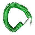 Manguera helicoidal verde o azul de 1/4"