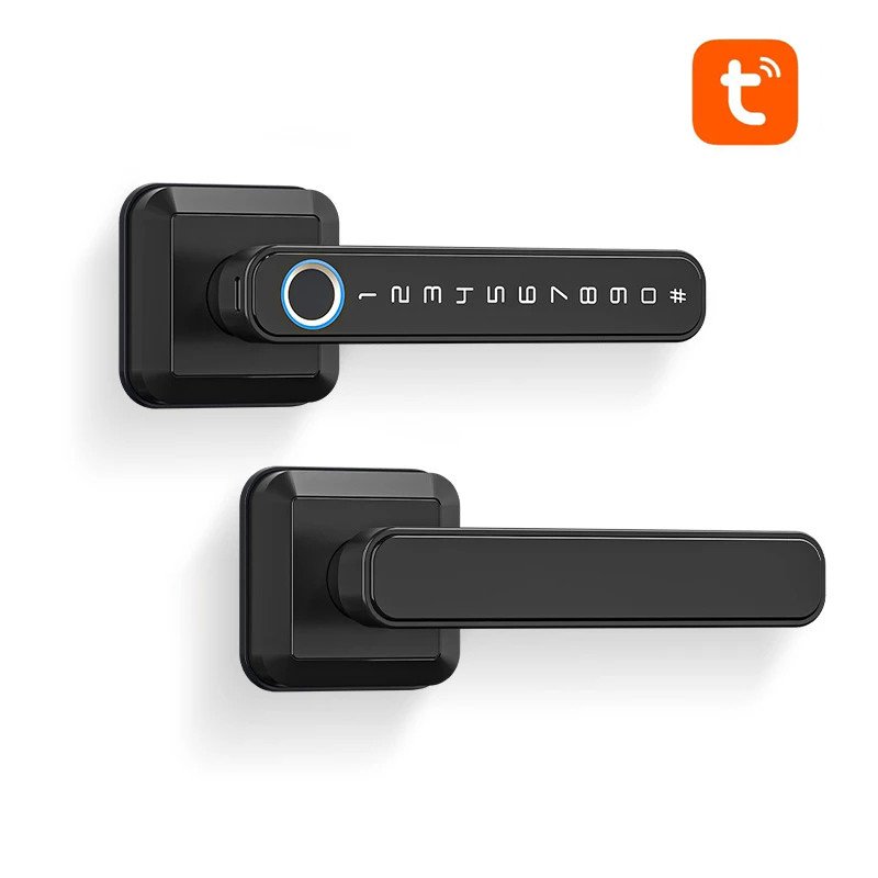 Chapa Inteligente T3402 TUYA Negra Derecha